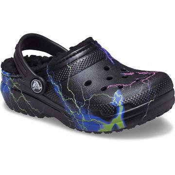 Crocs Classic Lined Out of This World Boys' Clogs Black | Australia 1330RVDW